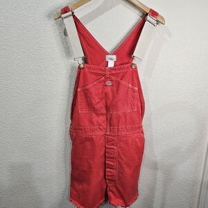 Dickies Red Denim Overall Shorts Moda Int'l Cut Off Shorts XL